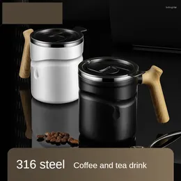 Mugs 316 Stainless Steel Mug With Lid Thermal Cups For Coffee Double Layer Anti Scald And Drop Water Cup Gift