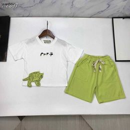 Popular baby tracksuits Dinosaur pattern print summer Short sleeved suit kids designer clothes Size 90-150 CM boys T-shirts and shorts 24April