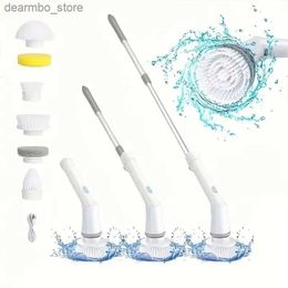 Cleaning Brushes Electric Cleanin Brush 6 in 1 Multifunctional Household Rotatable Cleanin Brush For Bathroom Kitchen Windows Toilet USB Line L49