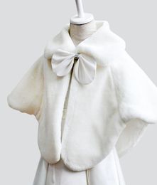 Kids Faux Fur Wrap Girls Winter Cape Lovely Young Girls Shawl Wedding Party Jackets Wrap4367282