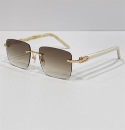 Men Luxury Brand Designer Popular Sunglasses Vintage Retro Square Rimless Sun Glasses Gold Frame Fashion Zonnebril Women Frameless8256790