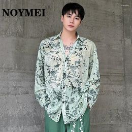 Men's Casual Shirts NOYMEI Floral Shirt With Long Sleeves Retro Lapel Spring Versatile Chinese Style WA4219