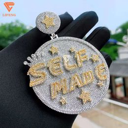 Custom Sterling Sier Letter Name Pendant Hip Hop Men's Jewelry Iced Out Moissaite Necklace Pendant