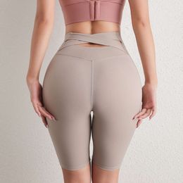 New LL Yoga Shorts Summer High Caist levantando o quadril preto Nude rápido secagem feminina correndo capris apertado