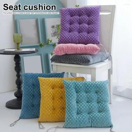 Pillow 1PC Seat Pad Anti-Slip Strap Design Soft Texture Plush Elasticity Protective Washable Thickened Home Office Square Chair