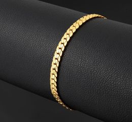 2020 new 6 mm1821cm Luxury men039s Gold Bracelet plated 18K Gold Bracelets for men women Jewellery Couple Bracelet1910312