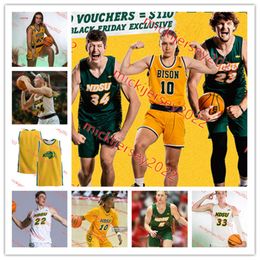 Sam Hastreiter NDSU Basketball Jersey 34 Noah Feddersen 10 Damari Wheeler-Thomas 24 Ryan Sletten North Dakota State Bison Jerseys Custom Stitched