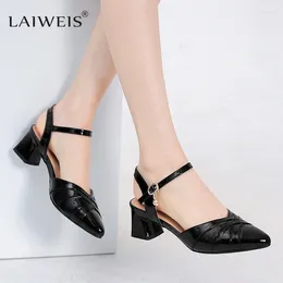 Dress Shoes Luxury Ladies On Sale 2024 Fashion Buckle Strap Women's Sandals Pointed Toe Square Heel Pumps Heeled