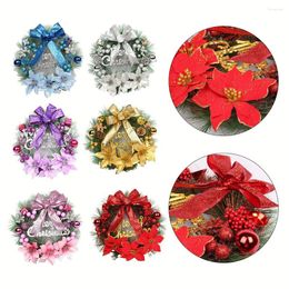 Decorative Flowers 1pcs Christmas Garland 30CM Wreaths For Front Door Gold Window Wall Decorations 2024 Ornament