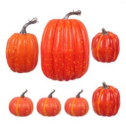 Decorative Flowers 7 PCS Pumpkin Model Ornaments Party Decor Fall Wedding Decorations Harvest Festival Realistic Foam Outdoor Halloween