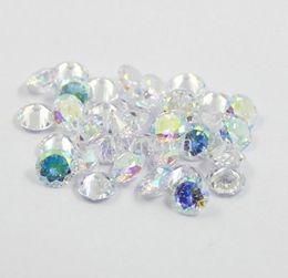 500pcslot 4mm85mm cubic zirconia AB coated color round loose gem stones5700485