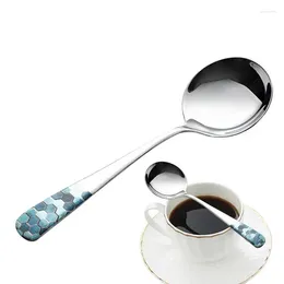 Spoons Stainless Steel Spoon Reusable Dinner With Round Edge Home Kitchen Restaurant Mirror Polished For Soup Dining