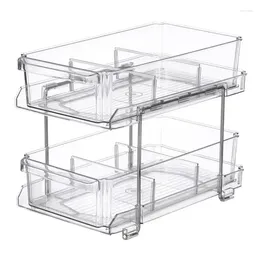 Storage Bags Cosmetic Box Shelf Holder Organiser Clear 2 Tier Drawer For Cosmetics Jewellery Spice Bottles Toiletries Bedroom Counterto