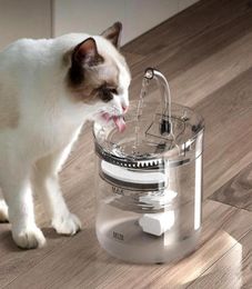 Cat Bowls Feeders 2L Automatic Water Fountain With Faucet Dog Dispenser Transparent Philtre Drinker Pet Sensor Drinking Feeder7273327