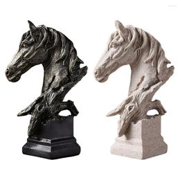 Decorative Figurines Horse Head Statue Art Crafts Decor Figurine For Desk Bookshelf Office Collection