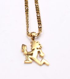 Punk Small 1039039 Gold ICP Hatchetman Charm Juggalo Pendant Stainless Steel Necklace Chain 24039039 NK Link3304319