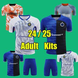 24/25 Inter Tracksuit Soccer Training Jersey Set BARELLA LAUTARO VIDAL J. CORREA THURAM Adults Shirt Kits 2024 2025 Short Sleeve Football Uniforms