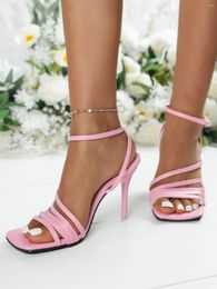 Dress Shoes High Heels Sandals Women Pumps Thin Summer 2024 Brand Designer Stripper Sexy Nightclub Party Buckle Strap Prom