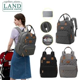 Diaper Bags LAND Mommy Diaper Bags USB port Charge backpack Mummy Large Capacity Travel Nappy bags Multi-function Maternity Bags MPB28 L410