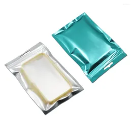 Storage Bags 100Pcs 7.5x12cm Matte Clear Aluminium Foil Bag With Hang Hole Food Grocery Self Seal Pouch Electronics Mylar
