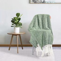 Blankets Leisure Knitted Blanket With Tassel Sofa Chair Cover Decorative Bed End Towel Travel Air Conditioning Tapestry