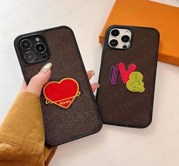 Luxury Embroidered Mobile Phone Cases for IPhone 13 Pro Max 12 12pro 13pro Leather Embroidery Love Heart Tiger Pattern Print Lette6987713