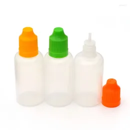 Storage Bottles 5pcs Empty Vial 30ml Squeezable Plastic Dropper Bottle For Liquid Essence PE Sample Container Child Protection Cap