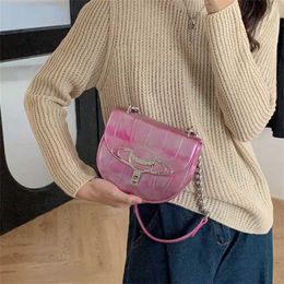 Texture Shoulder Bags Pink Saturn Designer Handbag Girls Saddle CrossBody Bags Purse 240123