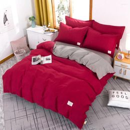 Bedding Sets 4pcs Bed Set Home Duvet Sheets Free Pillowcase Coverlet Flat Sheet Solid Cover Soft Warm Bedsheets