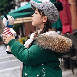 Clothing Sets Girls Warm Coat Winter Parkas Outerwear Teenager Outfit Children Kid Fur Hooded Jacket For