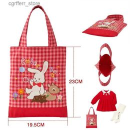 Diaper Bags Miki Mommy Bag CS Cartoon Big Bunny Letter Embroidery Plaid Handbag Bag L410