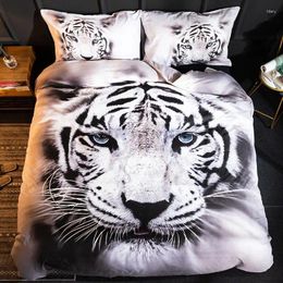 Bedding Sets 63 Autumn Winter 3D Tiger Style Set Duvet Cover Pillowcases 2/3 Pcs