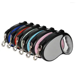 Dog Collars 3m 5m Nylon Small Leash Candy Color Puppy Retractable Automatic Extending Travel Walking Running Rope Pet Cat Accessories