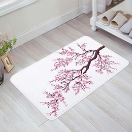 Carpets Pink Cherry Blossoms Flower White Kitchen Doormat Bedroom Bath Floor Carpet House Hold Door Mat Area Rugs Home Decor