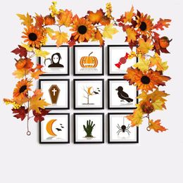 Decorative Flowers Fall Garland With Pumpkin Sunflower Decor Christmas Autumn Halloween For Home Centrepiece