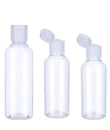 50Pcs 10 30 50 60 100 ml Empty Transparent Plastic Pack clamshell water Bottle Crystal Clear Flip Top Cap Packaging Containers T202142192