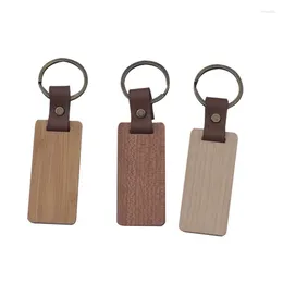 Keychains 10Pcs Wood Keychain Gift Advertising Wooden Sign Keyring 5 Styles Personalised Accessories