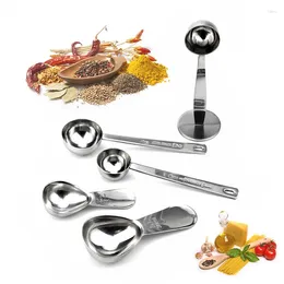 Coffee Scoops Portable 201 Stainless Steel Stand Powder Measuring Tamper Spoon & Tea Tools