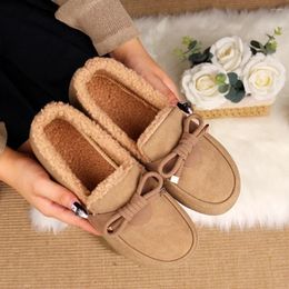 Casual Shoes Winter Women's Padded Flat Fashion Anti-slip Soft Bottom Cotton Ladies Indoor Outdoor Shallow Mouth