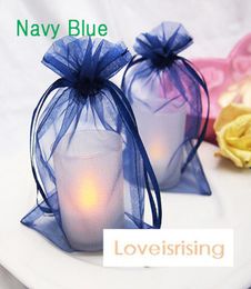 16 colors Pick100pcs Navy Blue 1015cm Sheer Organza Bag Wedding Favor Supplies GiftCandy Bag1894736
