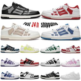 Дизайнер Skel-Top Casual Shoes Skelet Bones Runner Top Low Skel Skeleton Shoes Lace Up Женщины мужчины ретро кроссовки черные белые кожаные кружевные шнурки