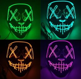 Party Masks Halloween Mask LED Light Up Funny Masks The Purge Election Year Great Festival Cosplay Costume Supplies Party Mask 1056376825