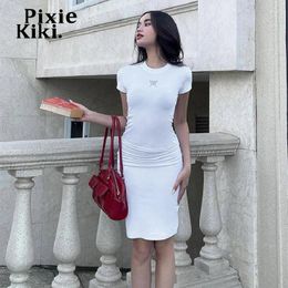 Work Dresses PixieKiki Butterfly Y2k Top And Skirt 2 Piece Sets Women Outfits White Black Summer Short Dress 2024 Matching P16-BH26