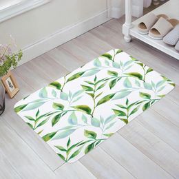 Carpets Plant Green Leaf Floor Mat Entrance Door Living Room Kitchen Rug Non-Slip Carpet Bathroom Doormat Home Decor