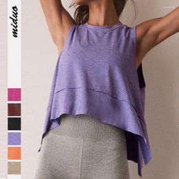 Women's Tanks 2024 Summer Crop Top Woman Solid Sleeveless Open Side Jogger Running Tank Youthful Clothes