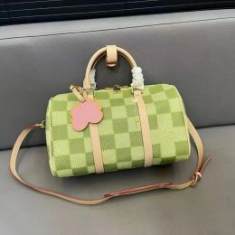 Luxury bags tote Green Plaid handbag pillow handle shoulder crossbody bag designer bag Boston Fashion vacation travel bag purse 35CM