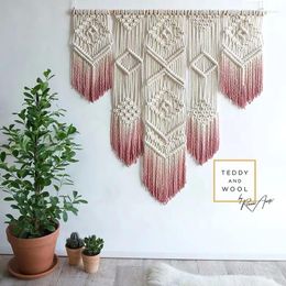 Tapestries Nordic Dyeing Tapestry Manual Weave Cotton Geometry Art Homestay Bedside Wohnzimmer Deko Wall Hanging Decor