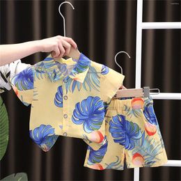 Clothing Sets Toddler Boys Lapel Short Sleeve Tropical Botanical Print Set Shirt And Shorts Suit For Summer Outfits 9 12 Month Baby Boy