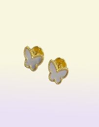 S925 sterling silver sweet butterfly designer stud earrings for women luxury brand clover shell short choker bracelets necklace ea4568176