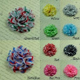 Decorative Flowers 10pcs/lot 2" DIY Shabby Chic Soft Chiffon Artificial Flower Boutique Accessories Lace Trim Patch Applique Fabric Wedding